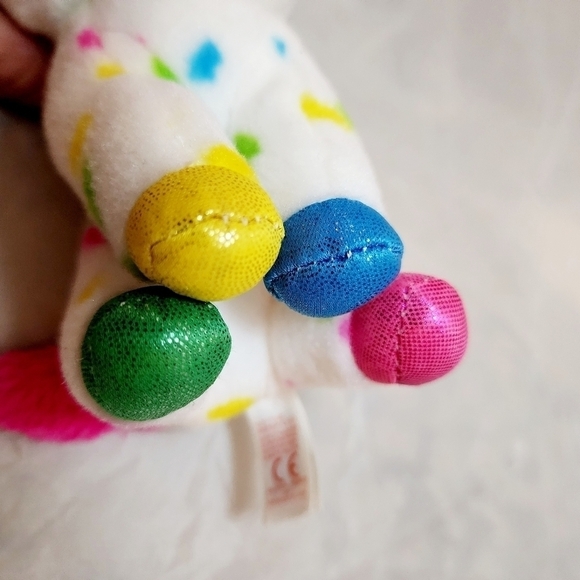 TY Harmonie White Rainbow Spotted Unicorn Plush Stuffed Animal Sparkle Eyes EUC - Picture 6 of 11